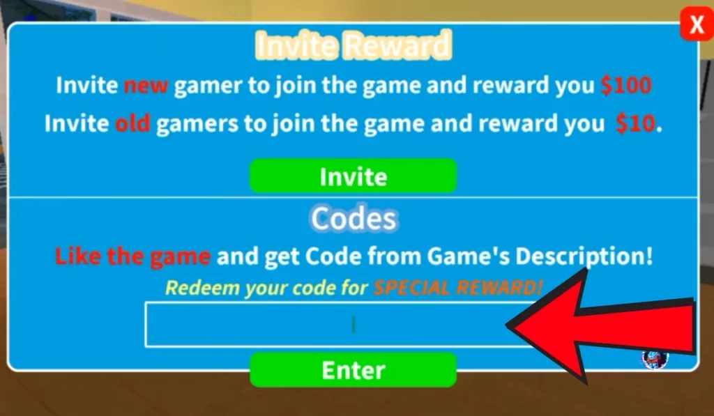 Redeem codes for rewards in Roblox Supermarket Simulator using the 'Codes' section shown above.